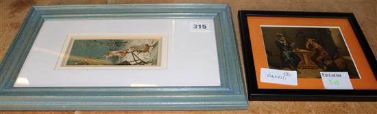 Framed picture - jester, Punch & Judy